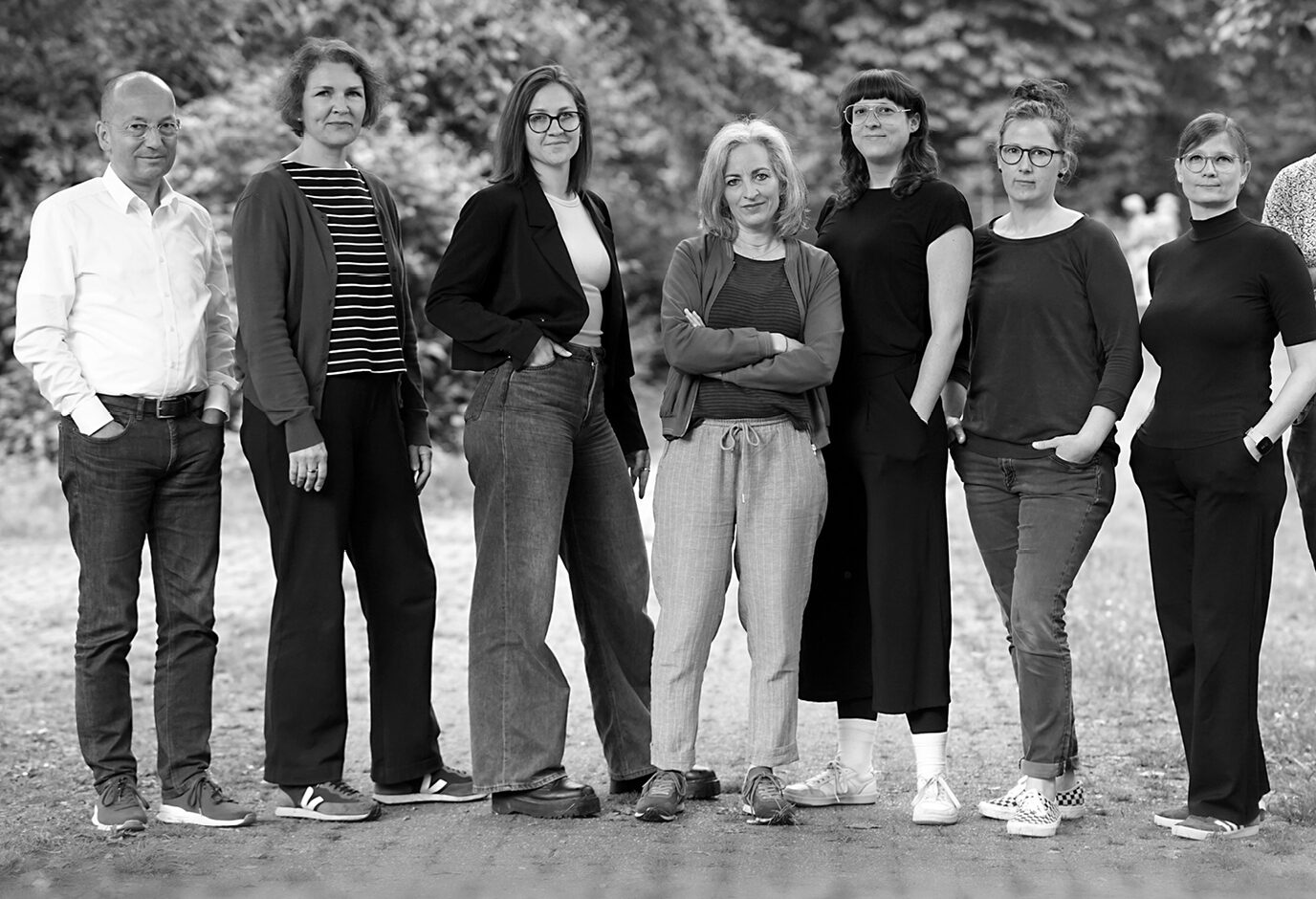 Teamfoto pro loco, von links nach rechts: Tobias Bäcker, Dr. Ina Rateniek, Ronja Kult, Dana Kurz, Lisa Knobe, Diana Westermann, Janine Heldt, Juri Schneidemesser
